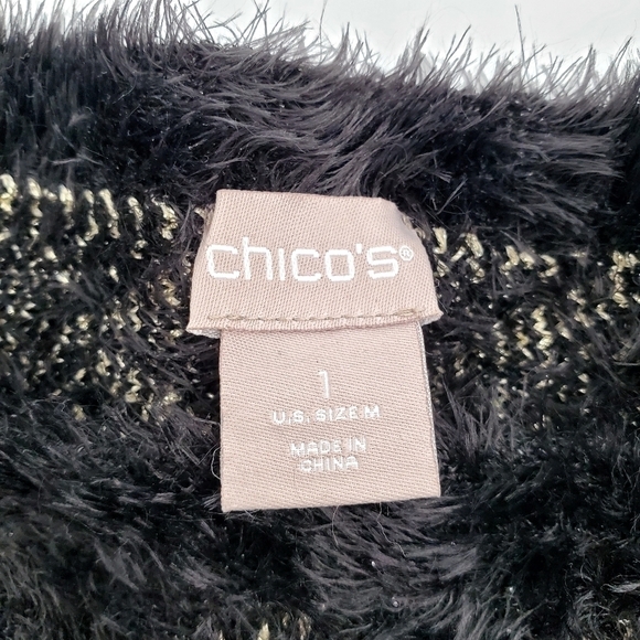 Chico's Zig-Zag Jacquard Fuzzy Pullover Sweater - Picture 12 of 14